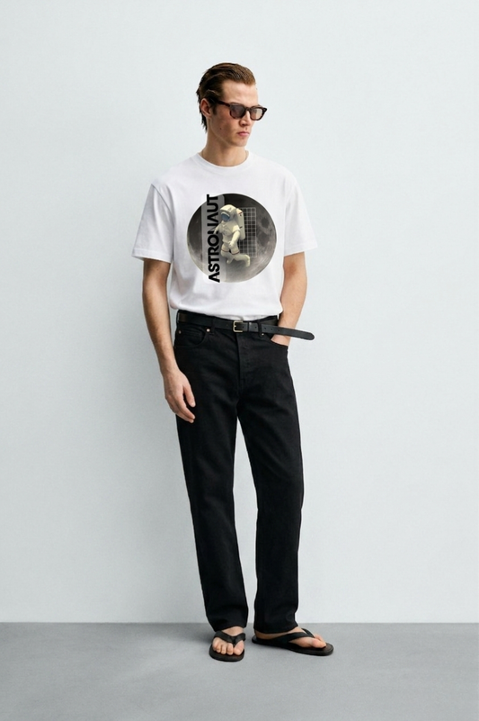 Astronaut_White_Front_Model_T-shirt