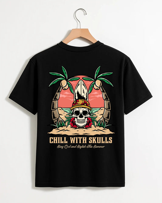 Chill_With_Skulls_Black_Back_T-shirt