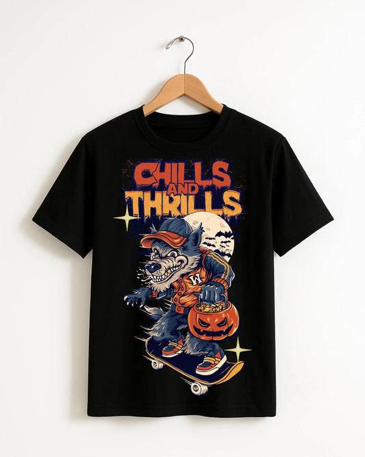 Chills_And_Thrills_Black_Front_T-shirt