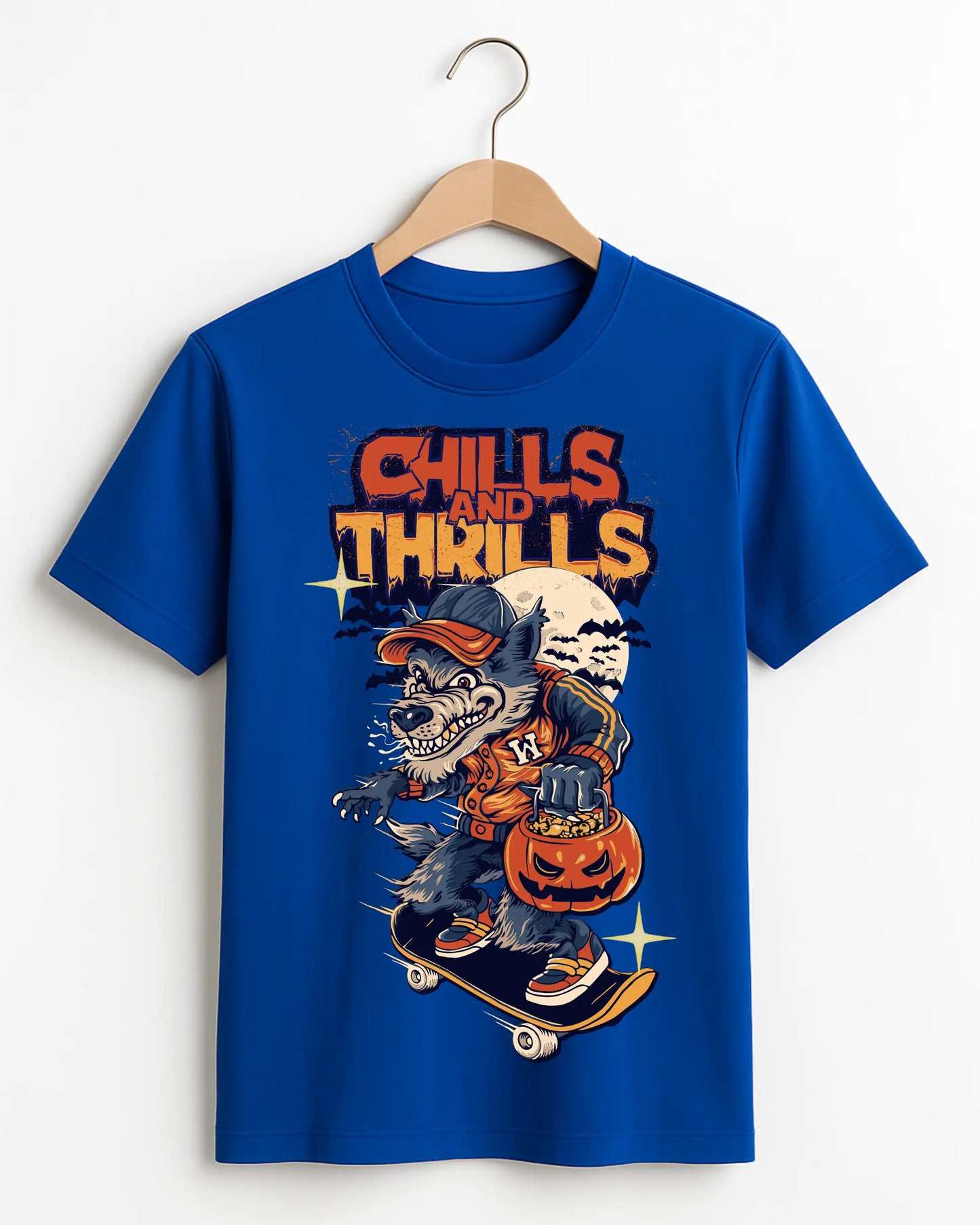 Chills_And_Thrills_Blue_Front_T-shirt