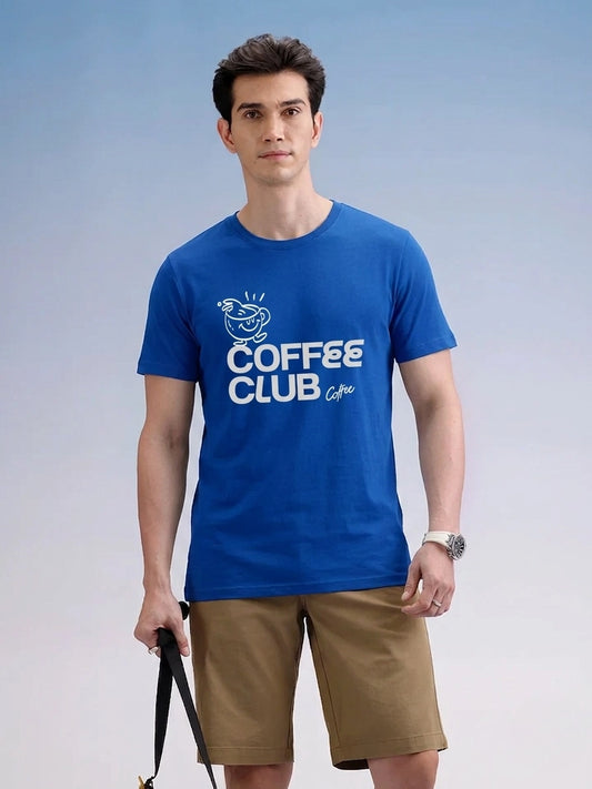 Coffee_Club_Blue_Front_Model_T-shirt