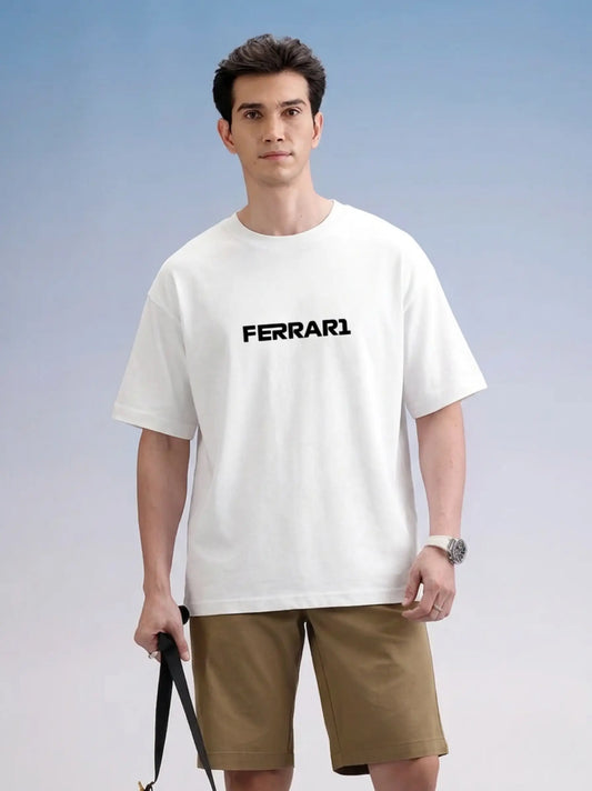 Ferrari_Model_White_Oversized_Front_T-shirt