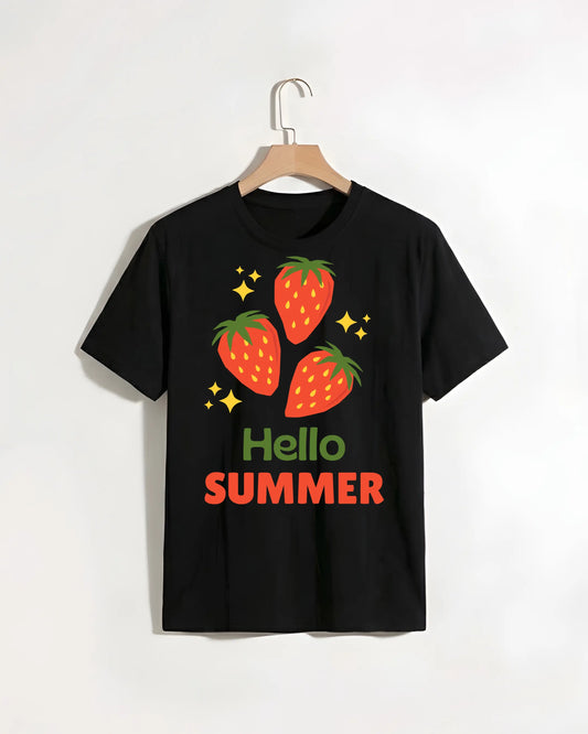 Hello_Summer_Black_T-shirt