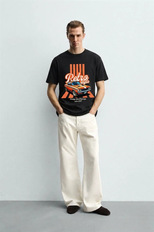 Retro_Style_Black_Front_model_T-shirt