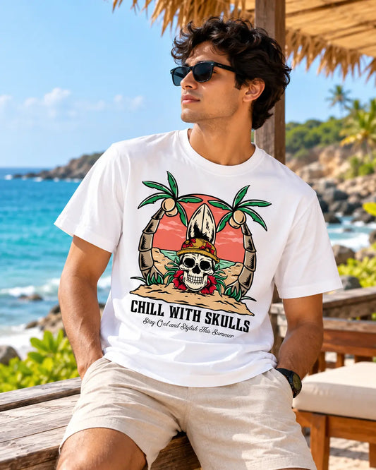 Chill With Skulls Graphic Tee – Shade And Thread