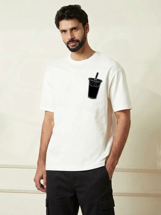 coffee_sipper_White_Front_Model_T-shirt
