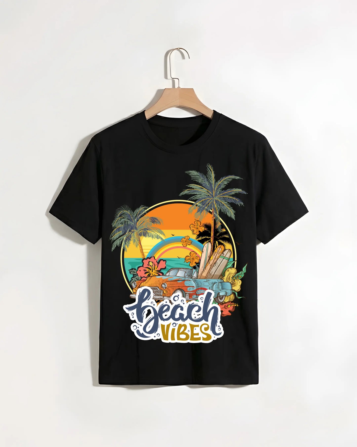 Beach_Vibes_Black_T-shirt