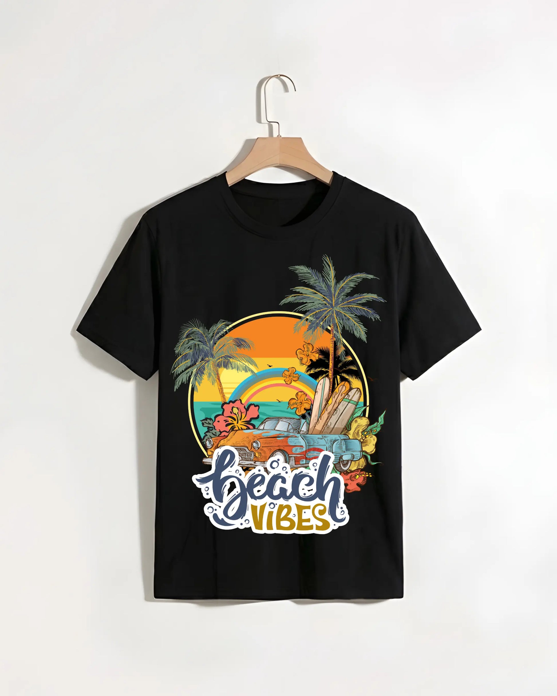 Beach_Vibes_Black_T-shirt