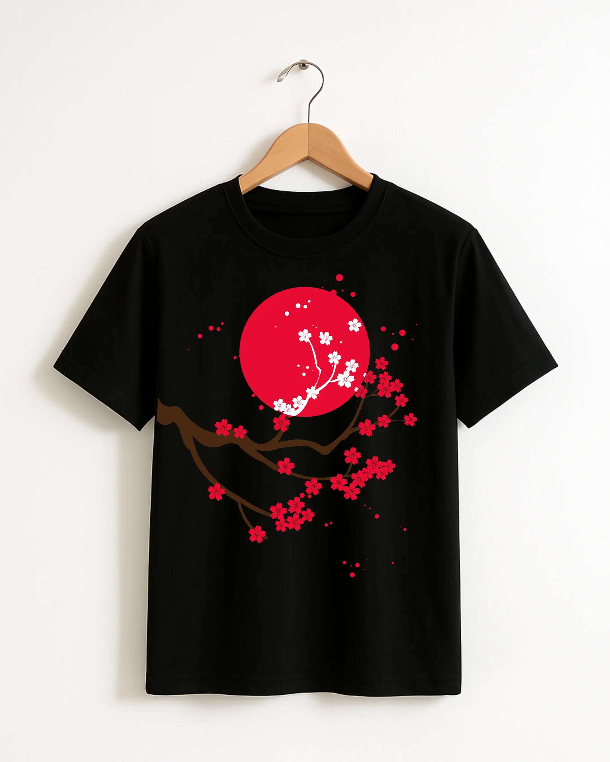 Cherry_Blossom_Black_Front_T-shirt