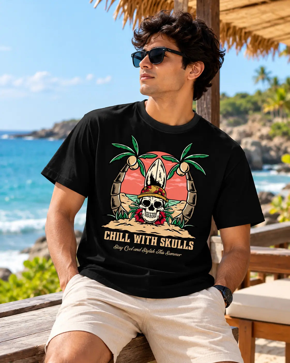 Chill With Skulls Graphic Tee – Shade And Thread