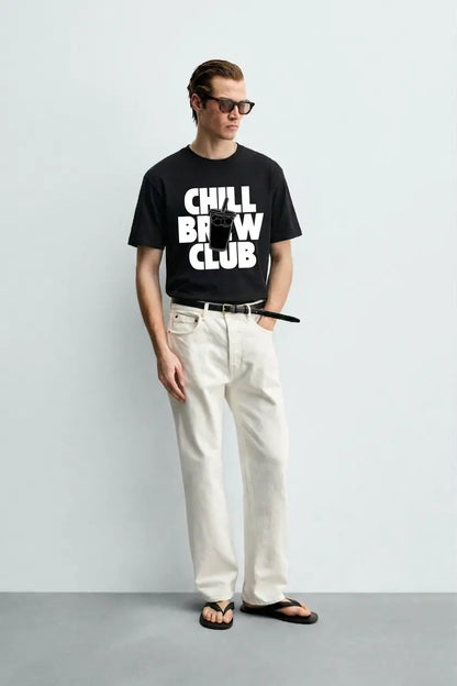 Chill_Brew_Club_Black_Front_Model_T-shirt