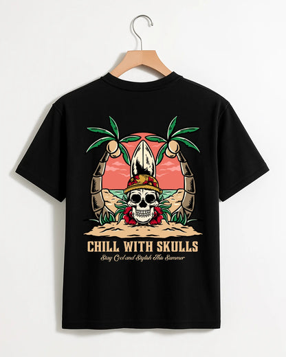 Chill_With_Skulls_Black_Back_T-shirt