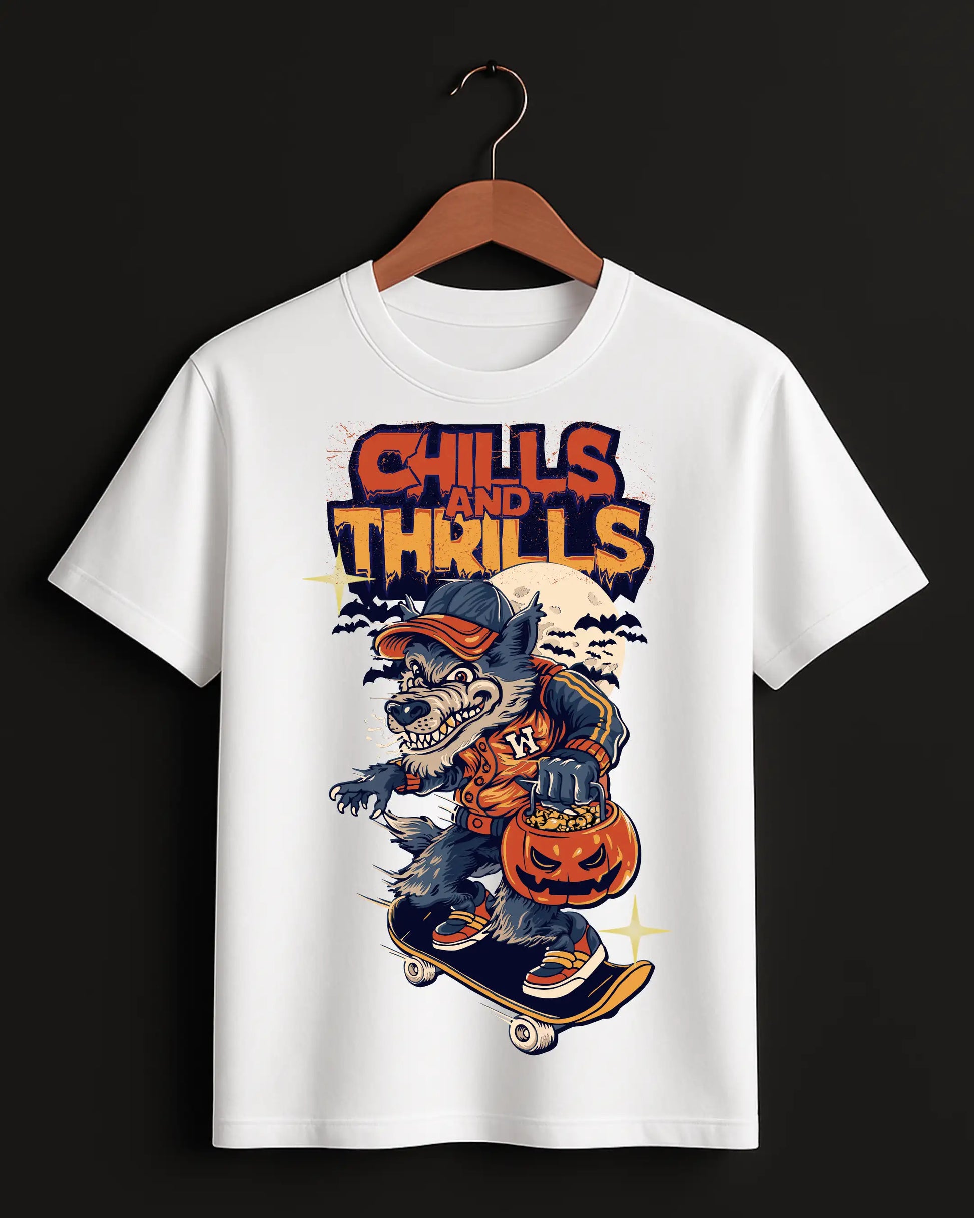 Chills_And_Thrills_White_Front_T-shirt