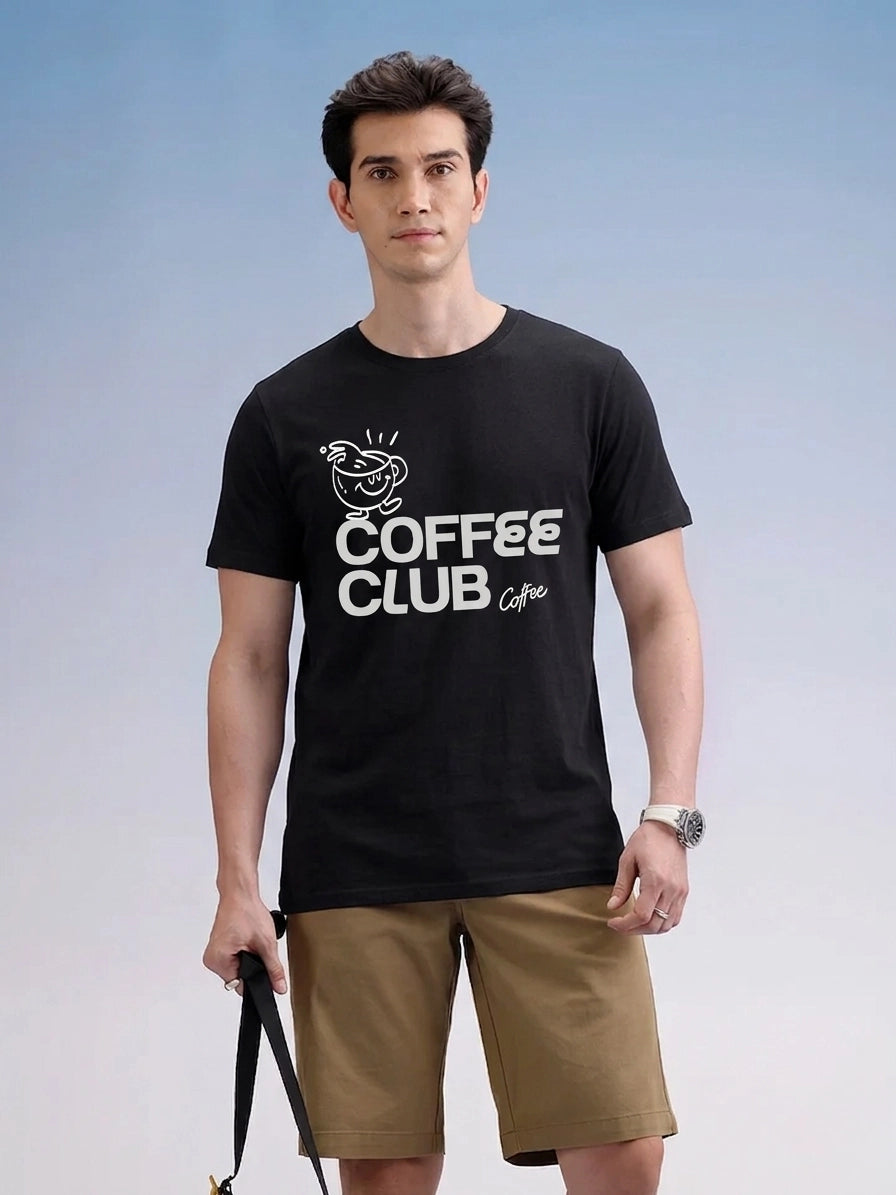 Coffee_Club_Black_Front_Model_T-shirt