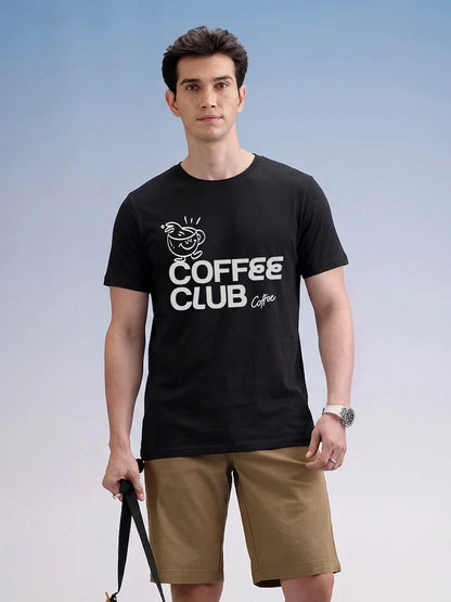 Coffee_Club_Black_Front_Model_T-shirt