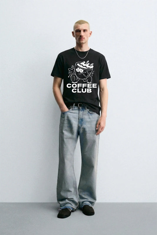 Coffee_Club_Style_3_Black_Front_Model_T-shirt