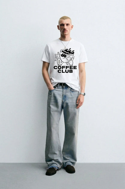Coffee_Club_Style_3_White_Front_Model_T-shirt