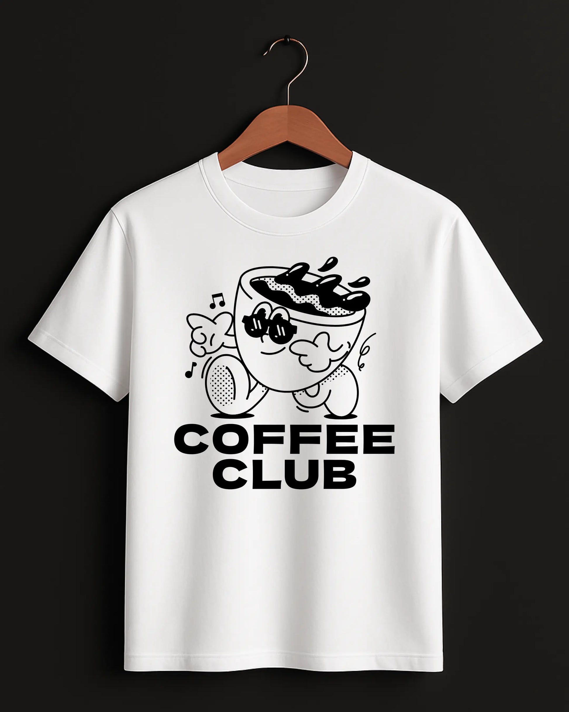 Coffee_Club_Style_3_White_Front_T-shirt