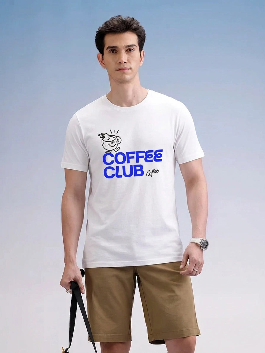 Coffee_Club_White_Front_Model_T-shirt