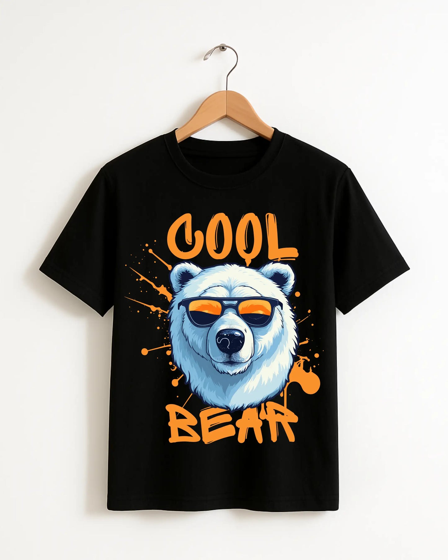 Cool_Bear_Black_Front_T-shirt