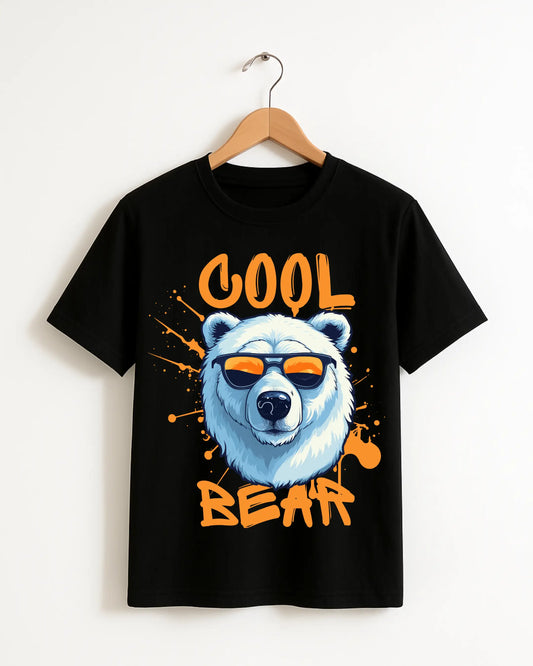 Cool_Bear_Black_Front_T-shirt