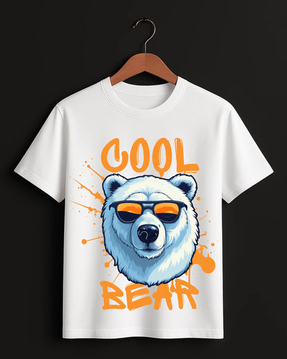Cool_Bear_White_Front_T-shirt