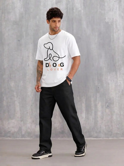 Dog_Lover_White_Front_Model_T-shirt