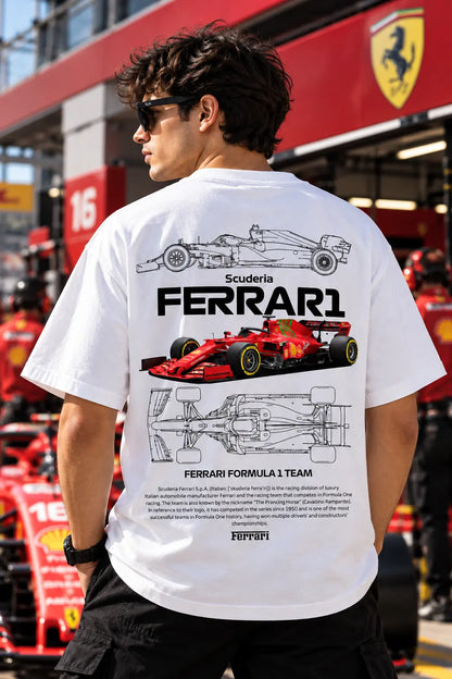Ferrari F1 Team Oversized Graphic Tee – Shade And Thread