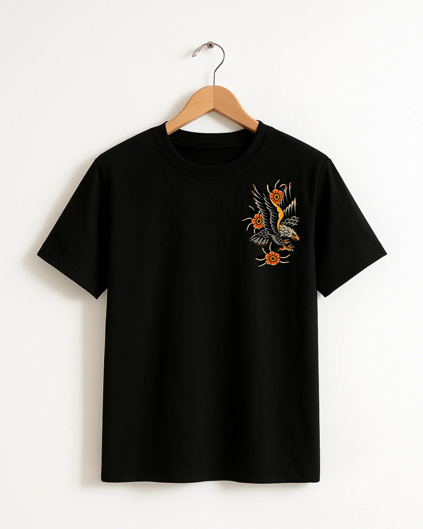 Flying_Eagle_Black_Front_T-shirt