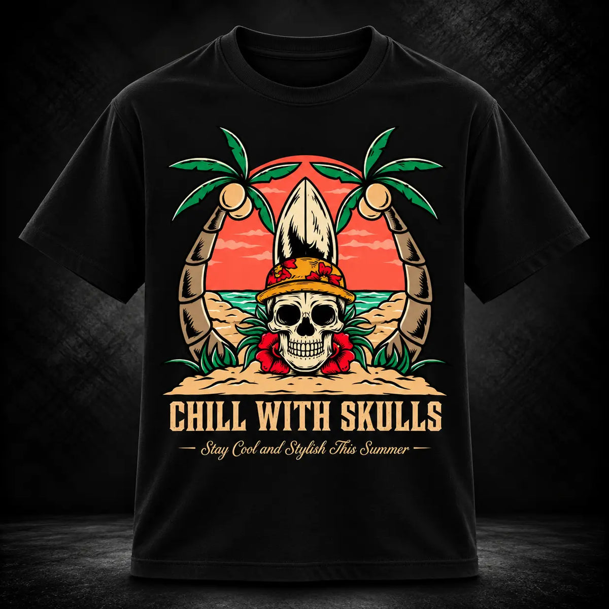 Chill With Skulls Graphic Tee – Shade And Thread