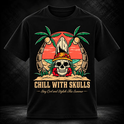 Chill With Skulls Graphic Tee – Shade And Thread
