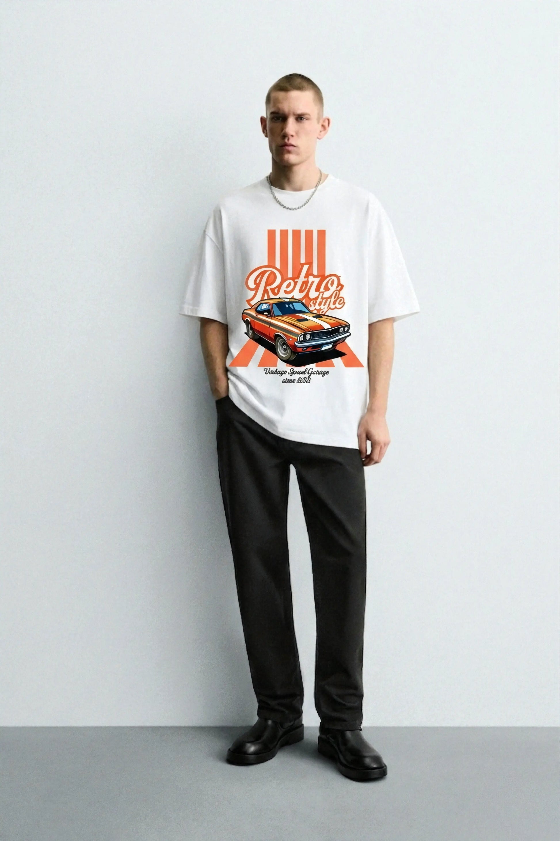 Retro_Style_White_Oversized_Front_Model_T-shirt