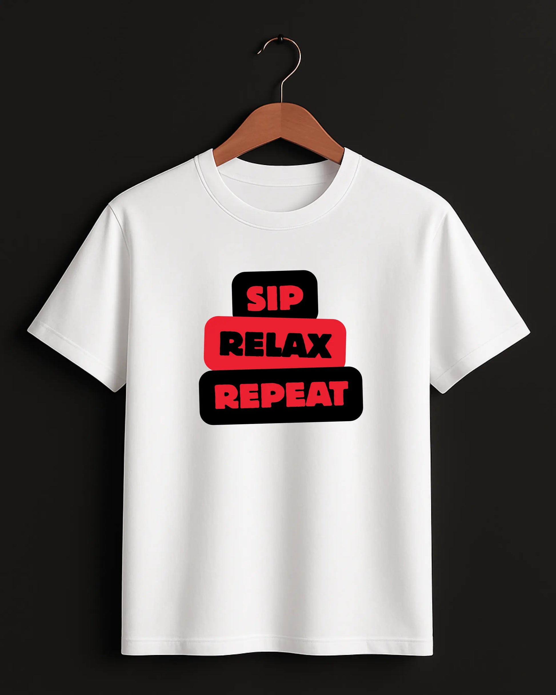 SIP._RELAX._REPEAT._White_Front_T-shirt