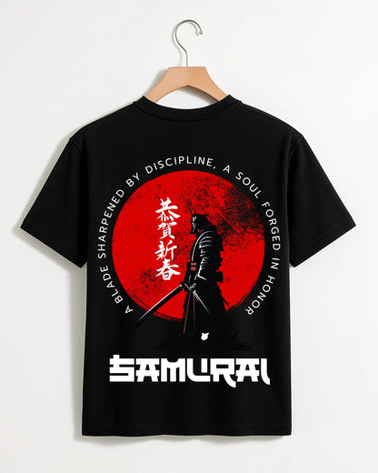 Samurai_-_Modern_Black_Back_T-shirt