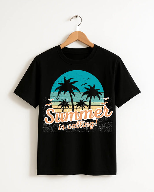 Summer_Is_Calling_Black_Front_T-shirt