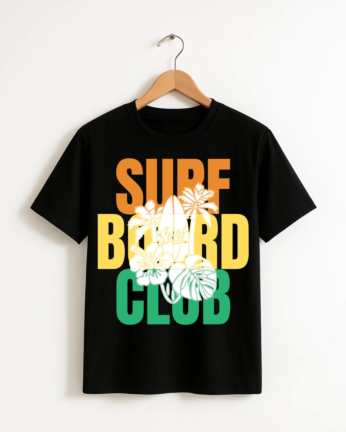 Surf_Board_Club_Black_Front_T-shirt