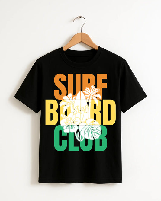 Surf_Board_Club_Black_Front_T-shirt