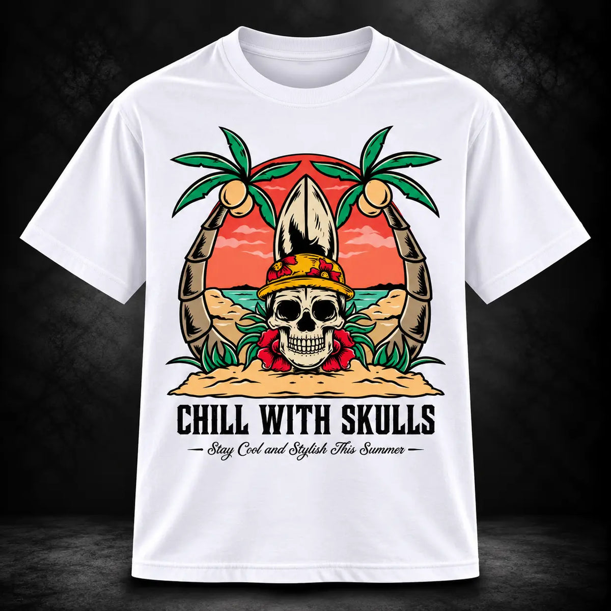 Chill With Skulls Graphic Tee – Shade And Thread