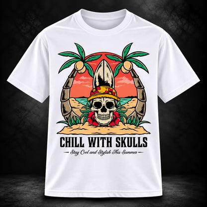 Chill With Skulls Graphic Tee – Shade And Thread
