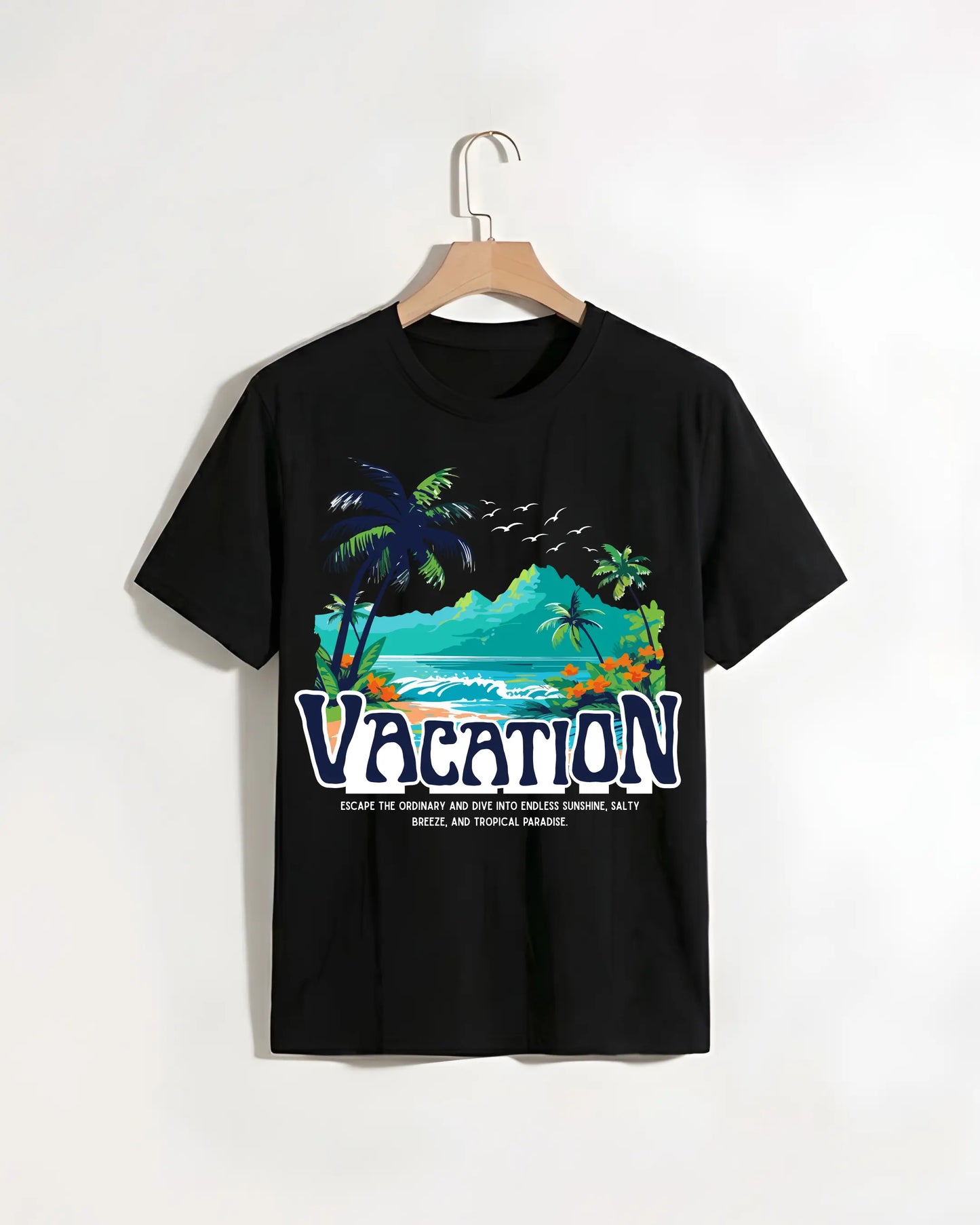Vacation_Black_T-shirt