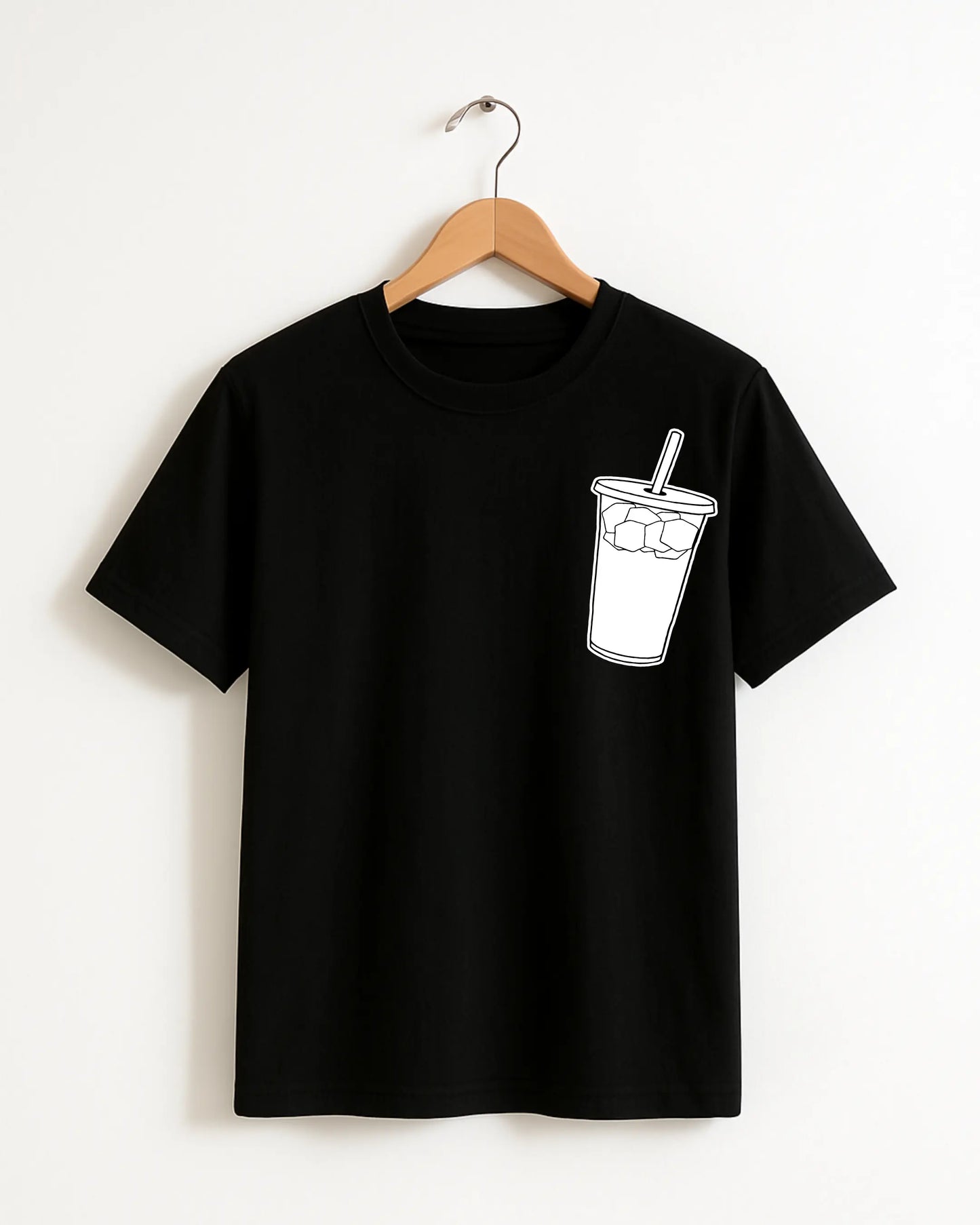 coffee_sipper_Black_Front_T-shirt