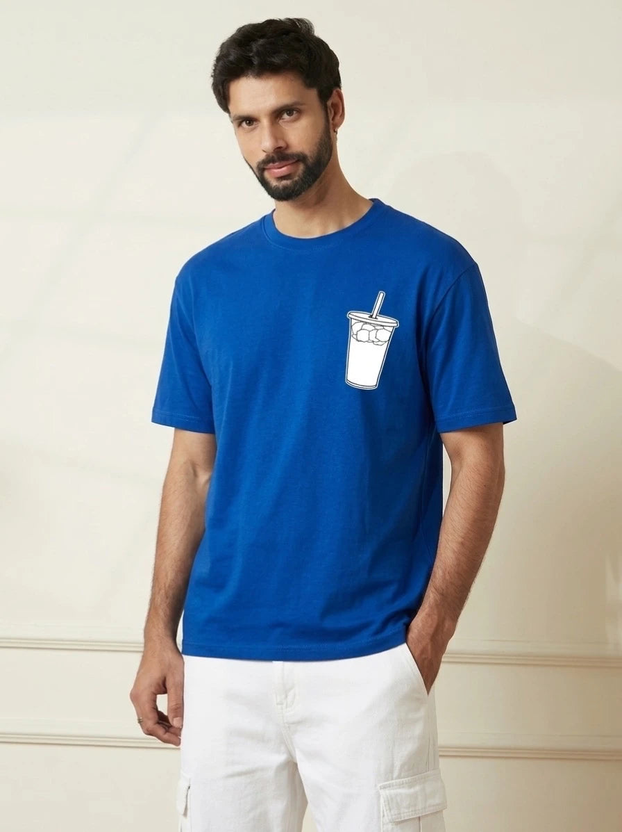 coffee_sipper_Blue_Front_Model_T-shirt