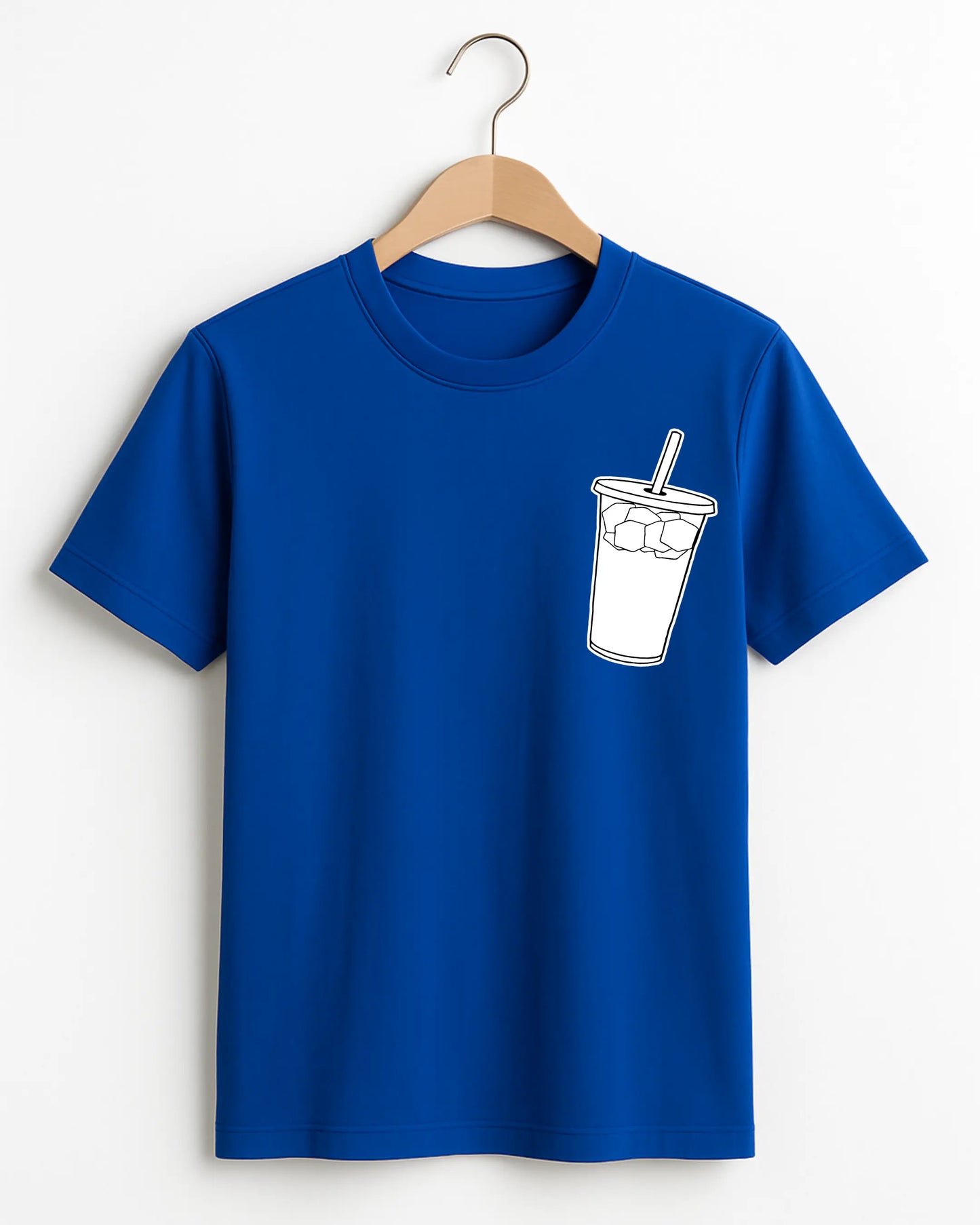 coffee_sipper_Blue_Front_T-shirt